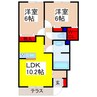 スローライフさしまII 2LDKの間取り