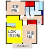 リビングタウンみらい平Ｃ 2LDKの間取り