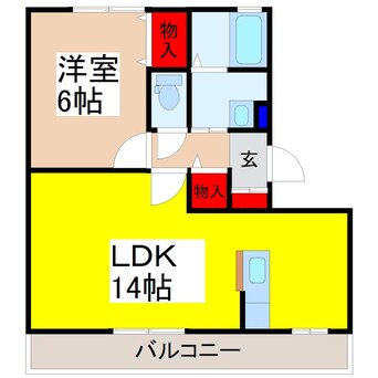 間取図 ラ　ルーナ　Ｂ