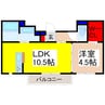 セードル本町 1LDKの間取り