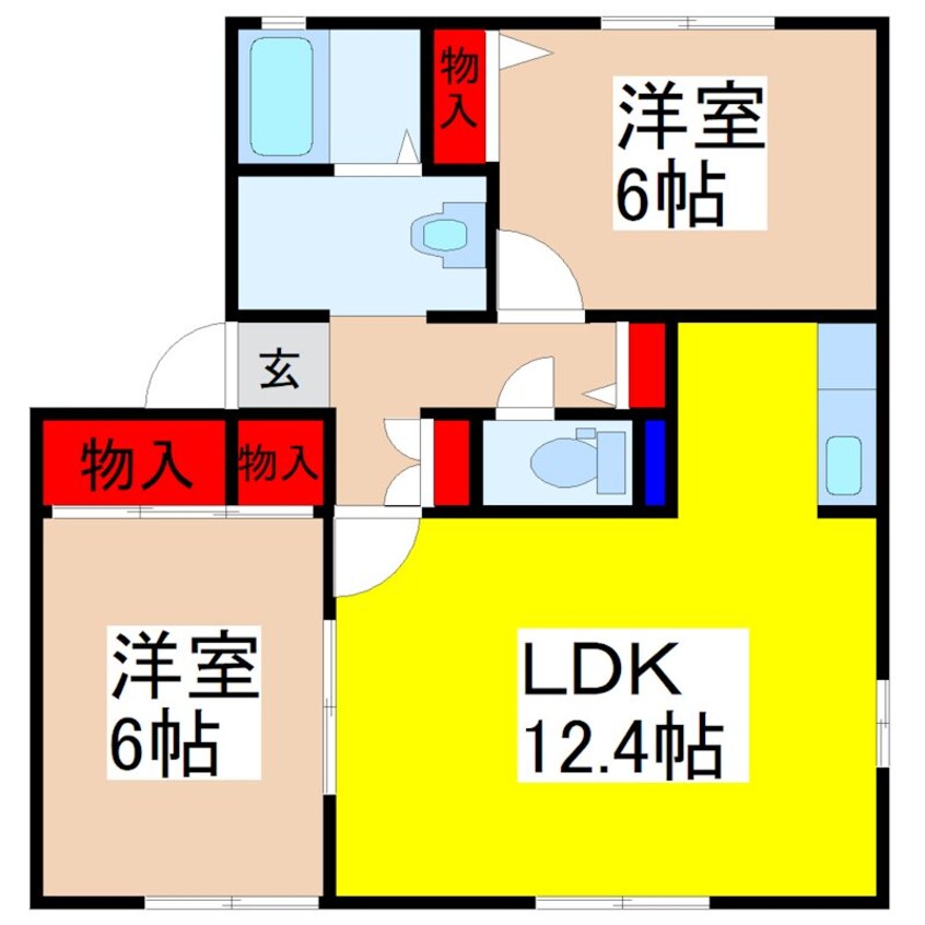 間取図 アビタシオン松前台Ｅ