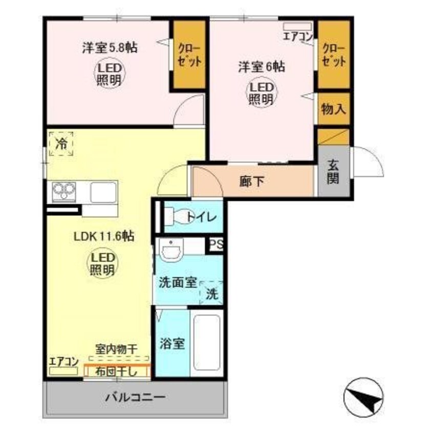 間取図 ラヴィーヌみどりの