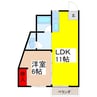 ハイツ北水海道 1LDKの間取り