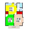 サンハイツ 2DKの間取り