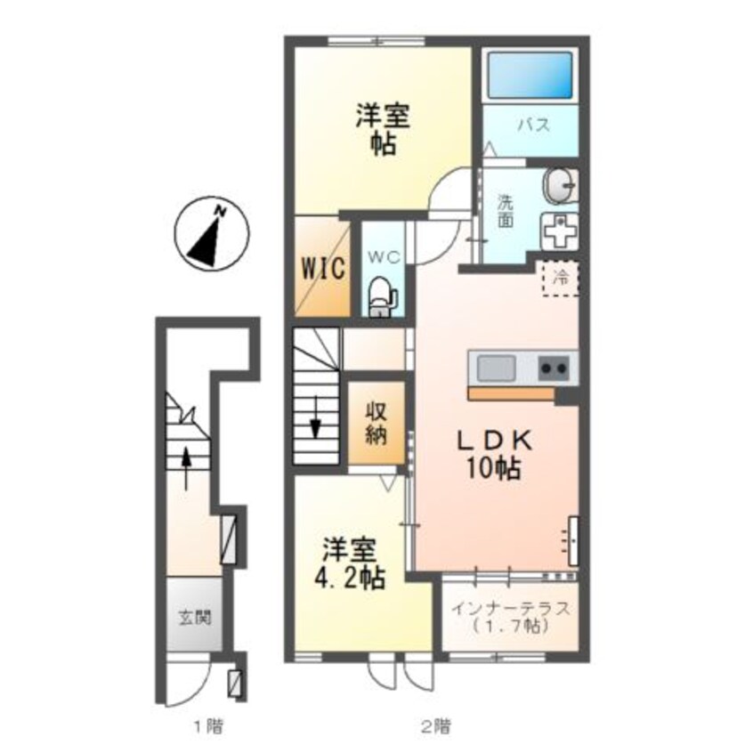 間取図 ブランシュ　フルール　K 1