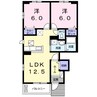 アルヴィータI 2LDKの間取り