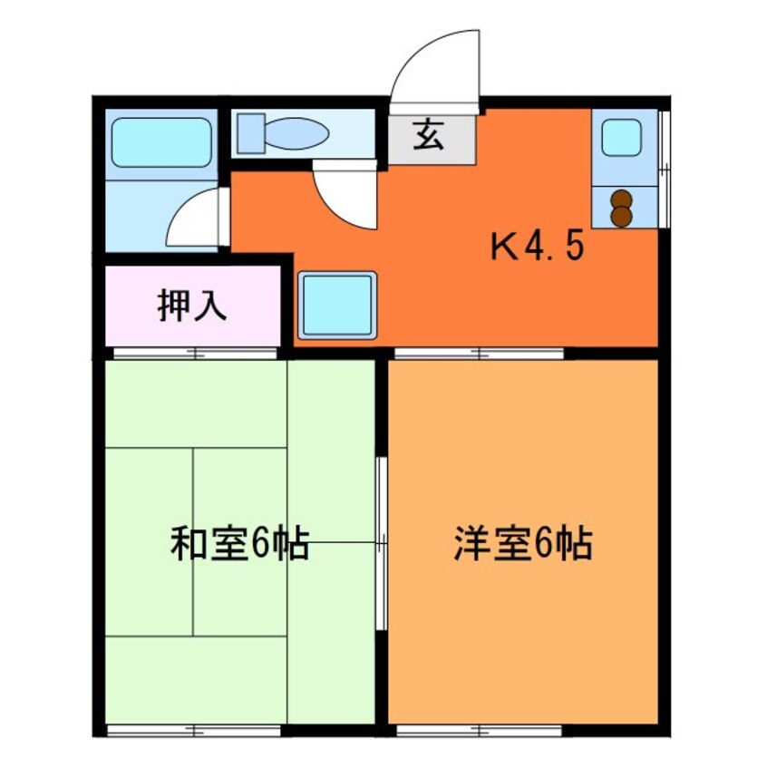 間取図 常磐線/取手駅 徒歩10分 2階 築37年