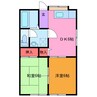 常磐線/龍ケ崎市駅 徒歩12分 2階 築36年 2DKの間取り