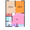 エステートピア白山 2DKの間取り