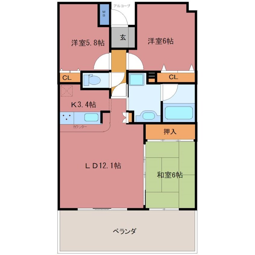 間取図 マノー取手ヒルズ