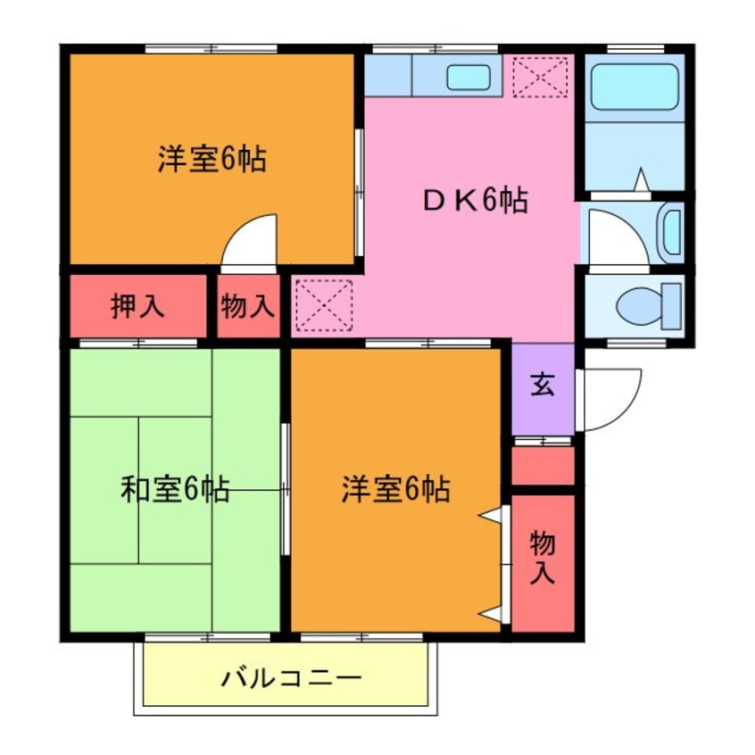 間取図 常磐線/藤代駅 徒歩11分 1階 築32年