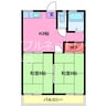 グランデュール蘭 2DKの間取り
