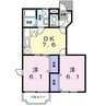 ベルデュール白羽Ｃ 2DKの間取り