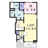 ヴィラ・シャルマン 1LDKの間取り