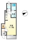 サンステイトゆめみ野 1Kの間取り