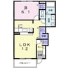 アジュール 1LDKの間取り