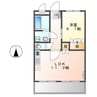 シャトーコリーヌ 1LDKの間取り