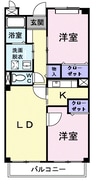 キャッスルタルイ参番館 2LDKの間取り