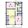 ロイヤルパレス桜井 2LDKの間取り