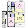 サンライズ・ヒルズＡ 2LDKの間取り