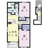 ブリッサ　カージェ 2LDKの間取り