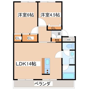 間取図 ヴェイル天王台A