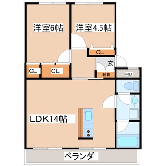 間取図 ヴェイル天王台A