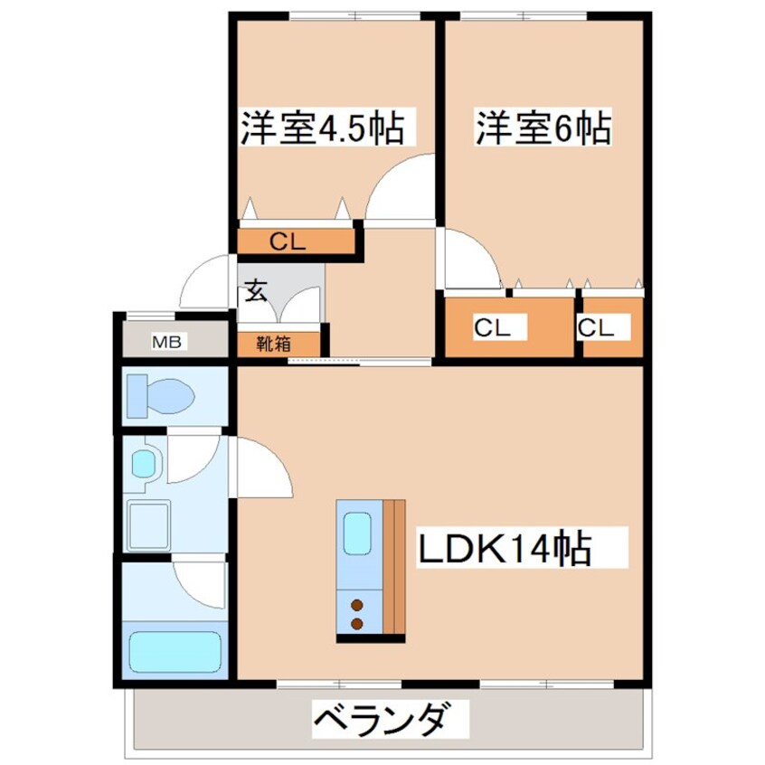 間取図 ヴェイル天王台A