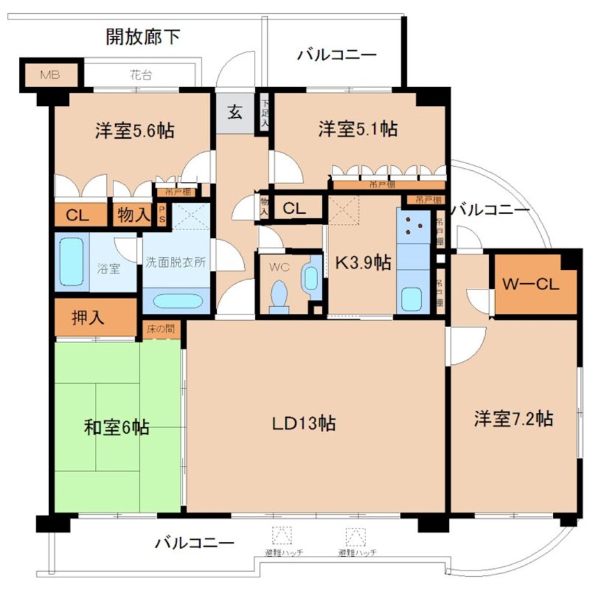 間取図 モアクレスト我孫子ヒルズ