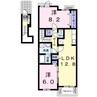 クラベール参番館 2LDKの間取り
