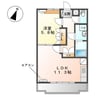 クレメント駒木Ｃ 1LDKの間取り