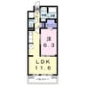クオーレＤ 1LDKの間取り
