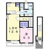 リリーモンターニュＢ 1LDKの間取り