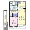 リリーモンターニュＢ 1LDKの間取り