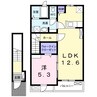 リリーモンターニュＢ 1LDKの間取り