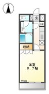 カプ・カナロア 1Kの間取り