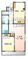 プレザンスおおたかの森 2LDKの間取り