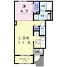 リリーモンターニュＢ 1LDKの間取り