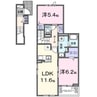 ココ　ラ　フェリーチェＢ 2LDKの間取り