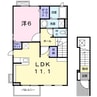コリーヌ 1LDKの間取り