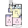 ドルチェ　ヴィータＢ 2DKの間取り