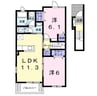 ディアコートＡ 2LDKの間取り