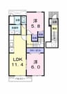 ヴァンベール 2LDKの間取り