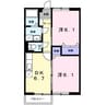 ムーンリバーヒルズＡ 2DKの間取り