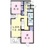 ラフレシールII 2LDKの間取り