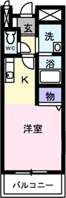 アリエーテII 1Rの間取り
