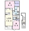 プラーンドルXVI 2LDKの間取り