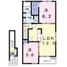 クオーレＢ 2LDKの間取り