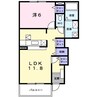 プランドールIII 1LDKの間取り