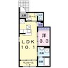 ロックガーデン森Ｄ 1LDKの間取り